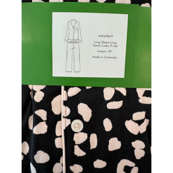 NWT Kate Spade 2 pc Leopard Pajama Gift Set Size XL $78 - Picture 3 of 4